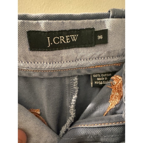 J.Crew Men Blue Shorts Embroidered Swordfish Cotton 36 Waist - Picture 2 of 3